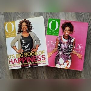 Lot of 2 HB Books - O's "Big Book of Happiness" & "Guide to Life"